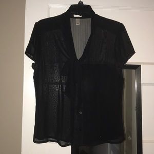 Cute sheer office blouse!